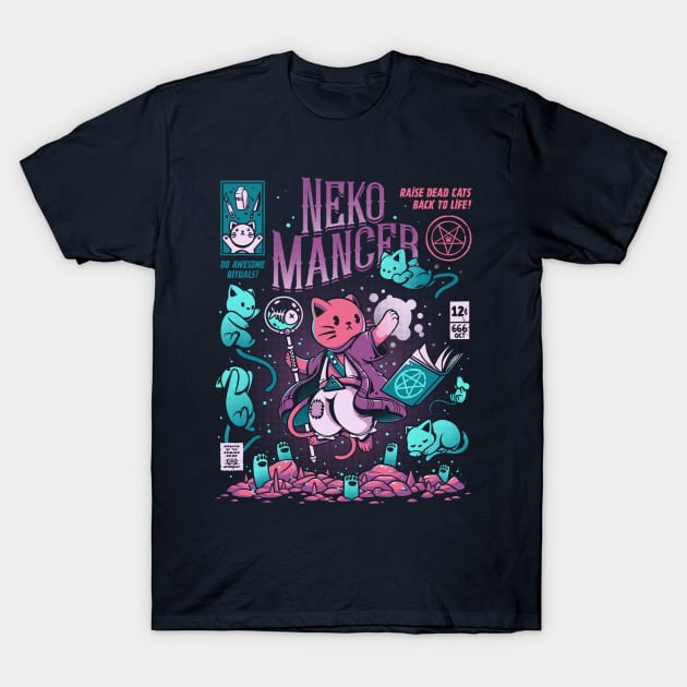 Nekomancer - Cat Ritual T-Shirt by Ilustrata